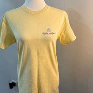 Simply Southern Collection Virginia Pale Yellow Short-Sleeve Logo Tee